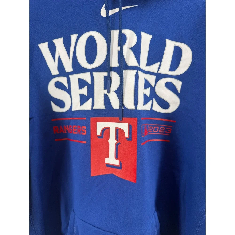 Nike Texas Rangers 2023 World Series Champions Hoodie Blue Mens XL